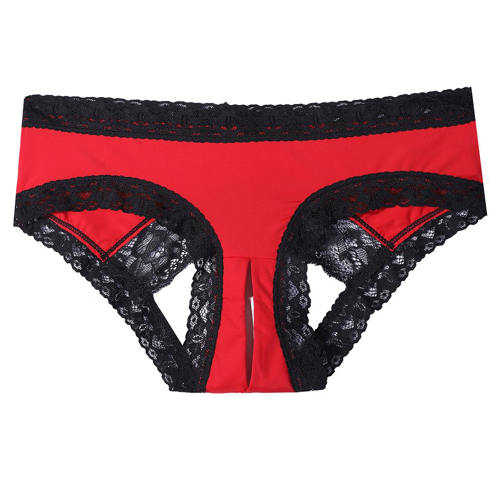 Sexy Lingeries for Woman Underwear Lace Slip Femme Panties Pink Hot Women Underpants See Through Open Crotch Low-waist String