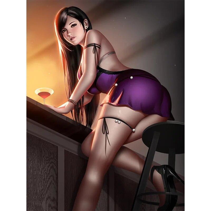 Tisk hry street fighter chunli nahá sexy dívka umělecké plakáty nástěnné umění plátno malba pro obývací pokoj domácí dekorace obrázek