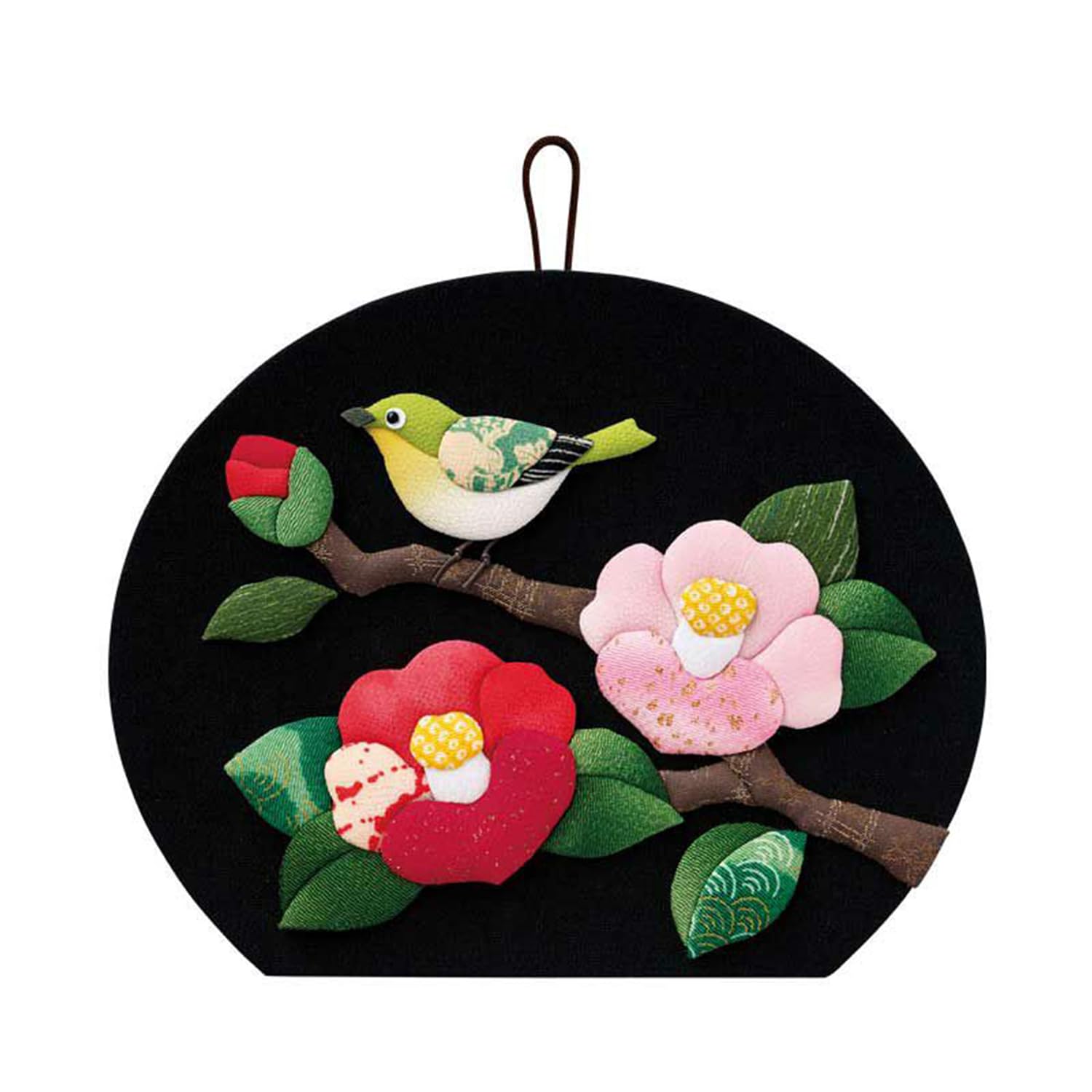 

Sakura Horikiri Applique Flower Calendar Seasons and Camellia 3811114 Decoration - - White-eye ~Early Spring~