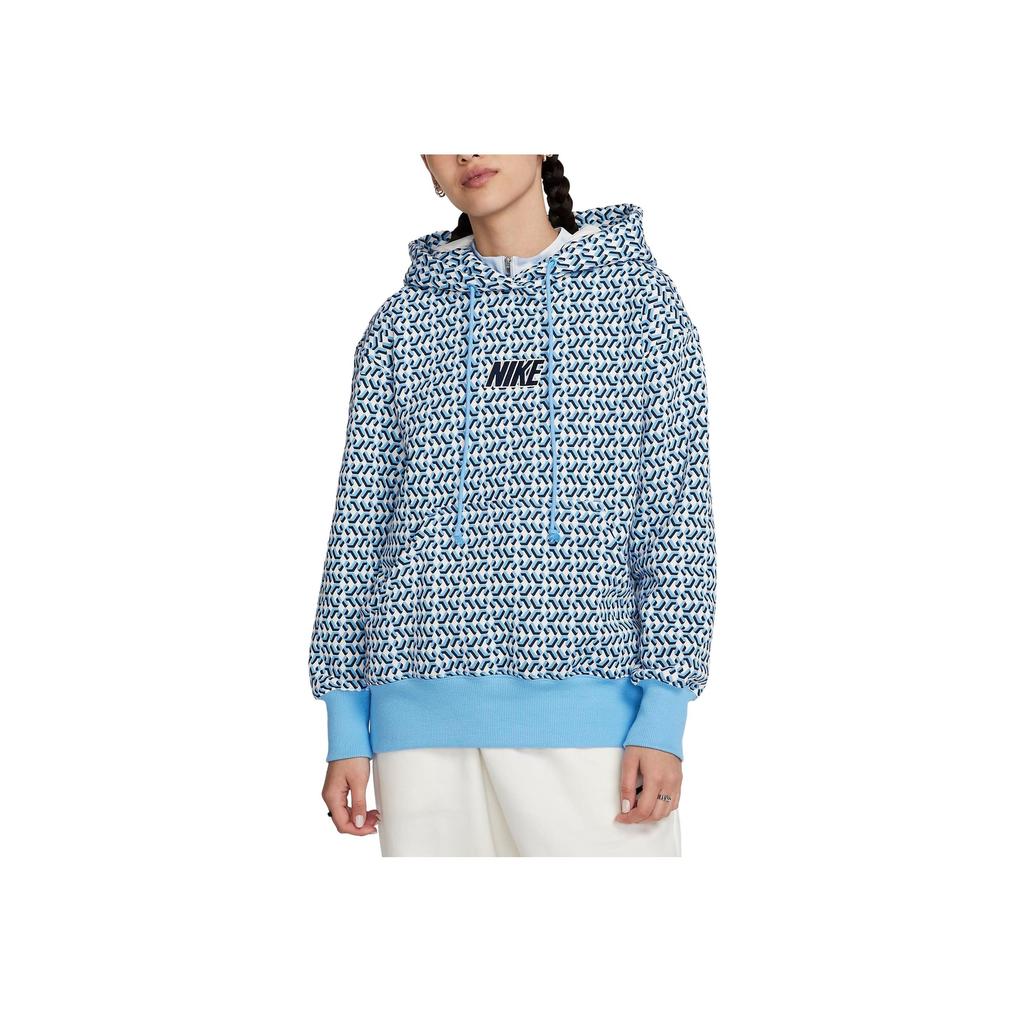 Nike Sportswear Phoenix All Over Print Hoodie Women hoodies Blue FN0366-412