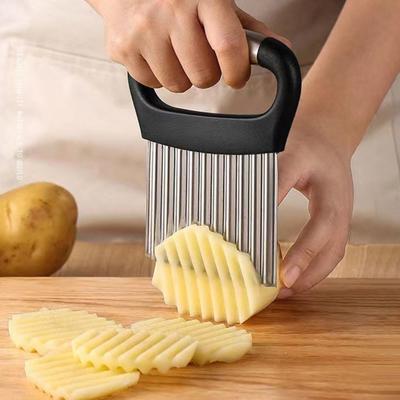 Manual Crinkle Cutter Stainless Steel Wavy Chopper Practical Wave French Fries Cutter  Carrots