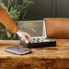 Case Elegance (Case Elegance) Watch Case Solid Wood Espresso Color Watch Glass Display Case Colle...