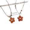 Retro flower beaded pendant necklace women's summer new high-end sweater chain niche clothes accessories