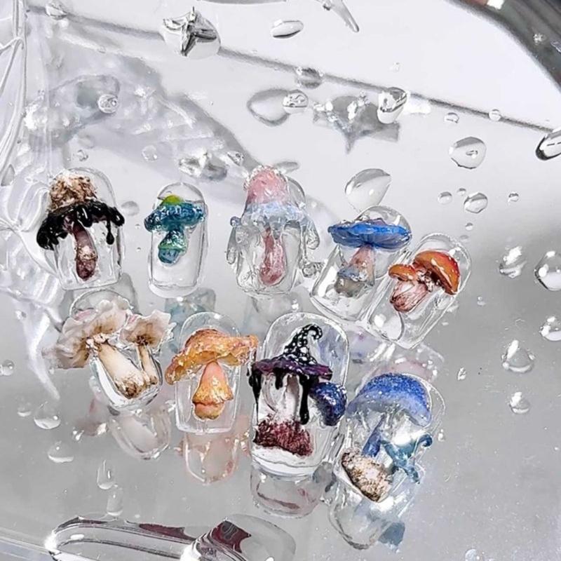 Silikon-Stempelform für Nagelkunst, für Partys und Salon, pilzförmige Maniküreform, geprägte Nagelschablonen für Frauen