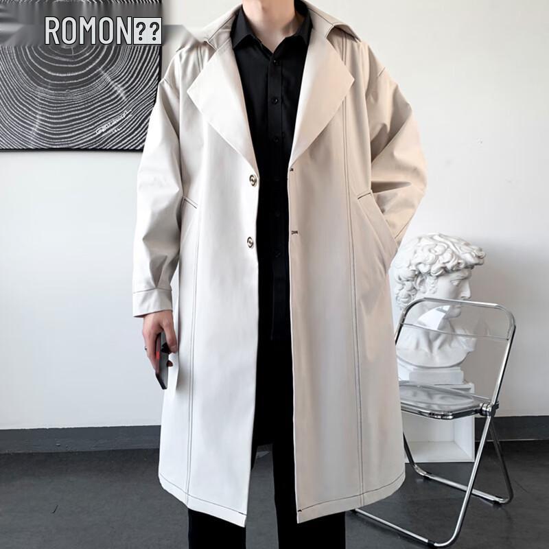 ROMON Мужской ветрозащитный плащ средней длины для бизнеса 2XL
