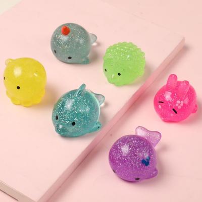 Jouets anti-stress sensoriels amusants et doux en forme d'animaux Kawaii, jouets spongieux Mochi Fidget, balle collante anti-stress pour enfants