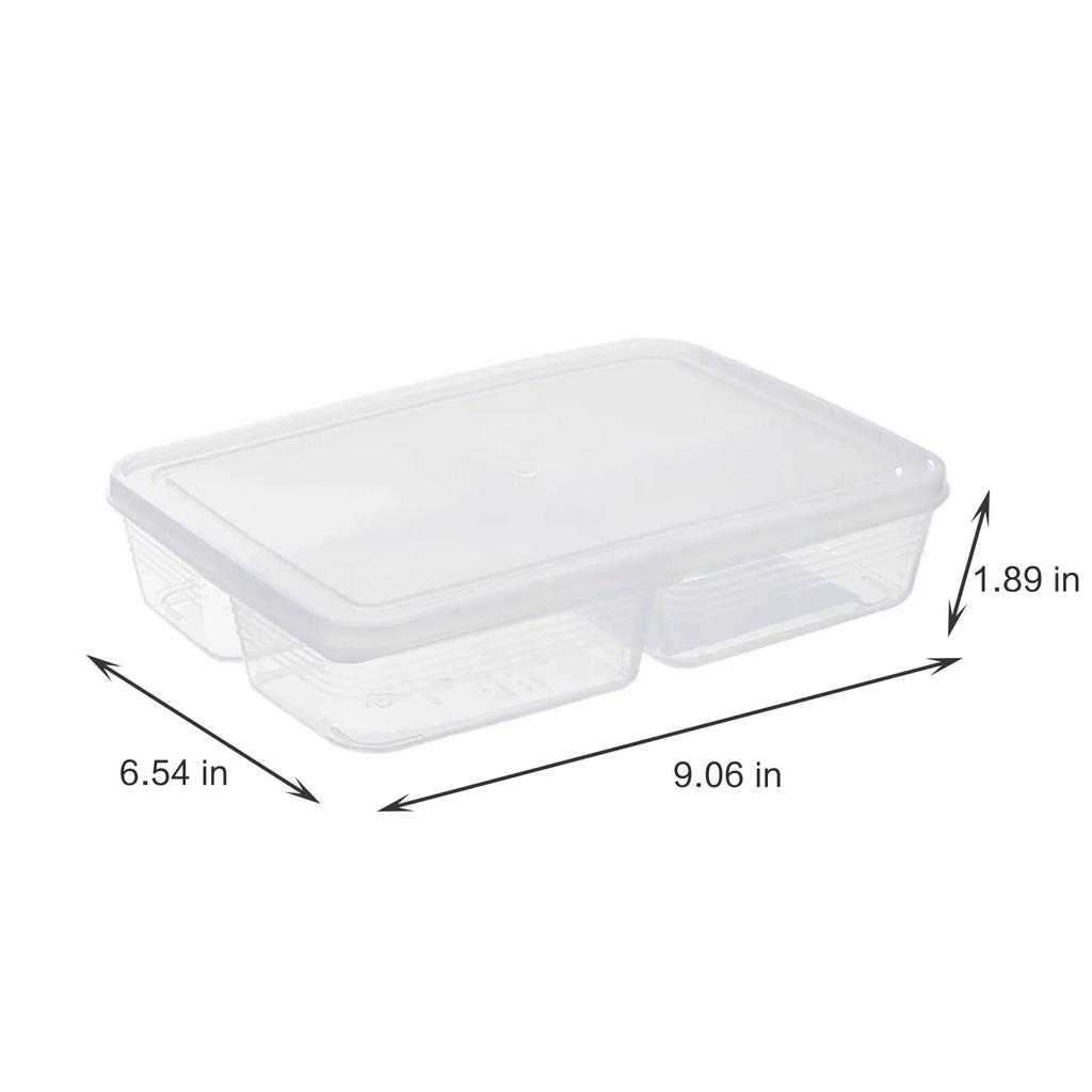 4-Compartment Food Containers For Meats & Vegetable With Lids Reusable Clear Snack Storage Box Kichen Tools Fresh-keeping Box