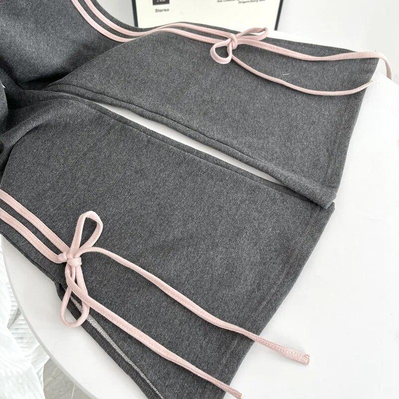 Dámské černé gotické zvonové kalhoty Volné Y2k tepláky Harajuku streetwear estetické šněrovací kalhoty Vintage kalhoty 2000s oblečení