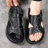 Sandals men's summer new beach shoes genuine leather cool slippers soft sole men's sandals trend one shoe two wear leather sandals