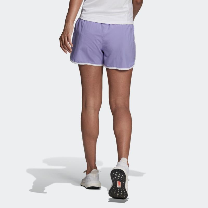 Adidas Logo Print Mid-Rise Drawstring Sports Shorts Women Shorts Light-Purple HC1769