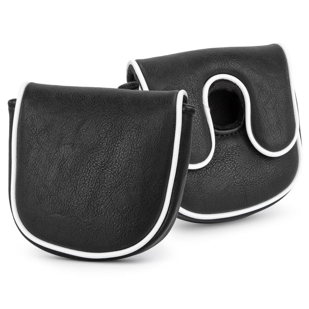 Mallet Putter Head Cover Black Style Magnetic Closure Compatible with LAB DF3 Putter Made of Premium PU Leather