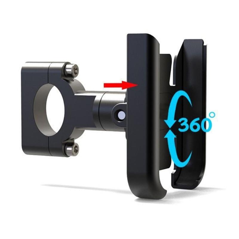 Aluminum Motorcycle Phone Holder 360 Degree Rotatable Phone Stand not Slip Designs Easy Installation for Secure Grip