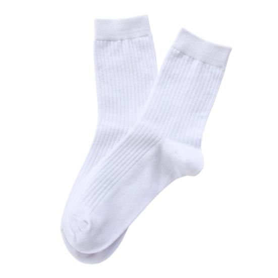 1 Pair Men Solid Color Breathable Cotton Ribbed Elastic Middle Tube Crew Socks