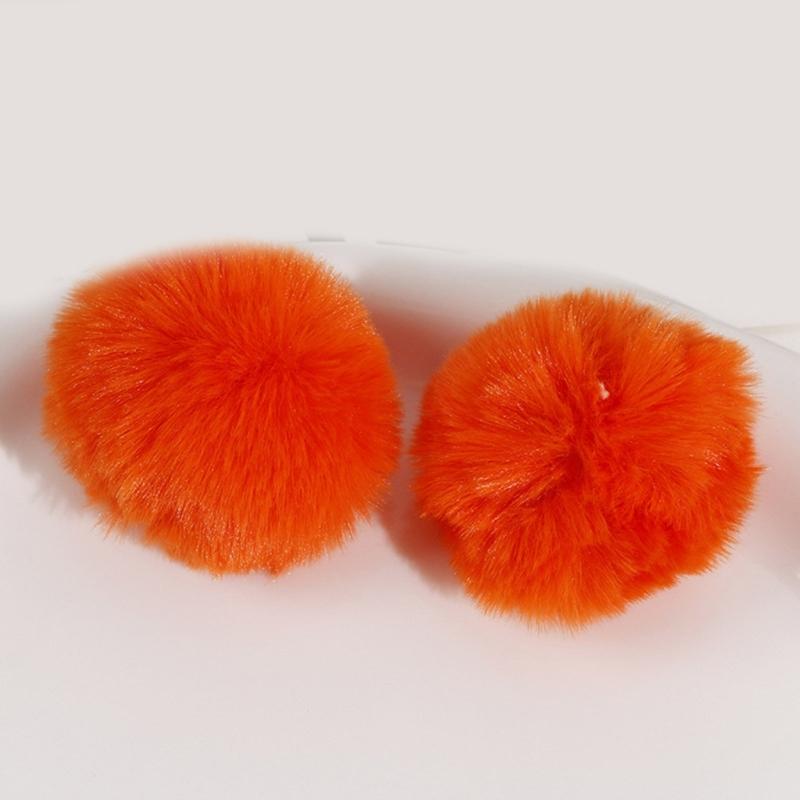 10pcs Rabbit Hair Ball 5.5cm Pompoms for Keychain DIY Bag Charm Plush Ball Applique Material Cap Hat Gloves Accessories