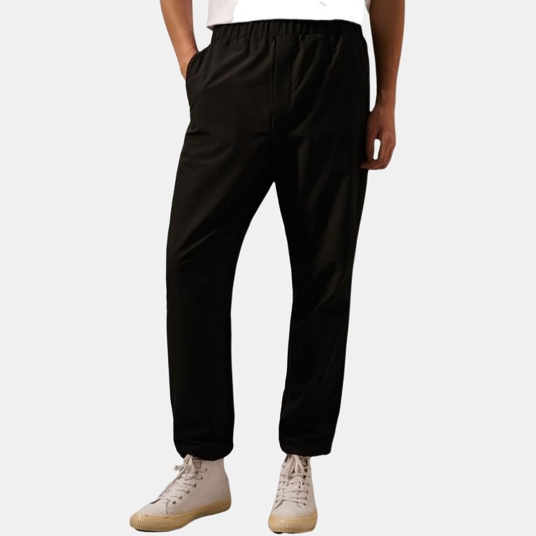 Calvin Klein Drawstring Waist Mid-Rise Sports Casual Pants Men Bottoms Space-Black J326172