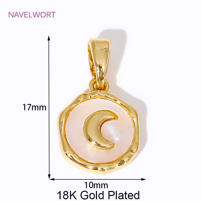 Wholesale 18k Gold Plated Brass Heart/Butterfly Pendants Charms,Natural Shell Charms For Jewelry Making,DIY Necklace Accessories