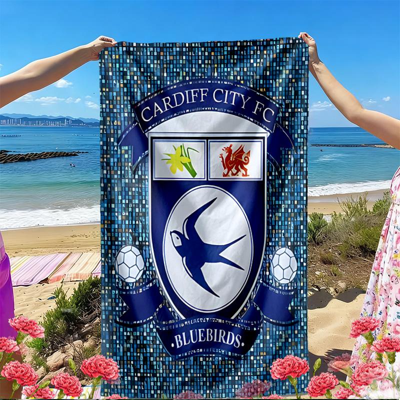 Cardiff City FC Print Beach Towel, Versatile Lightweight Absorbent Beach Towel for Pool Surf Yoga Bathroom, Perfect Birthday Holiday Gift