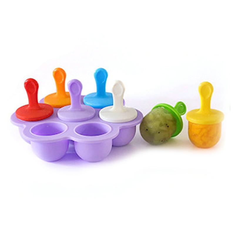 7 Holes Ice Cream Ball Maker Popsicles Molds DIY Ice Cream Silicone Mold Baby Fruit Shake Home Kitchen Accessories Tool