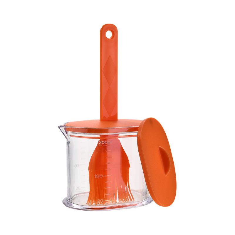 Barbecue Oil Container Brush Leak Proof Liquid Condiment Seasoning Oil Sauce Cream Bottle with Brush Kitchen Cooking Tools