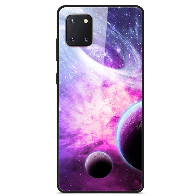 For Coque Samsung Note 10 Lite Case Tempered Glass Planet Space Cover for Samsung Galaxy Note10 Lite Case S10 Lite Glass Case