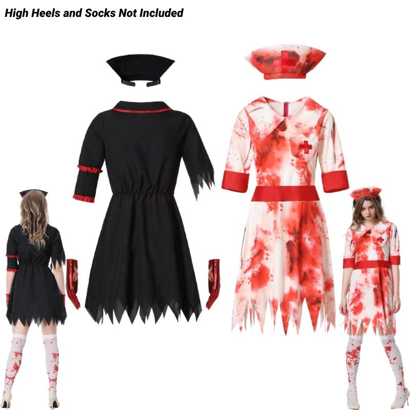 Yumeikeshi Women's Halloween Cosplay Costume Blood Nurse Maid Doctor Outfit