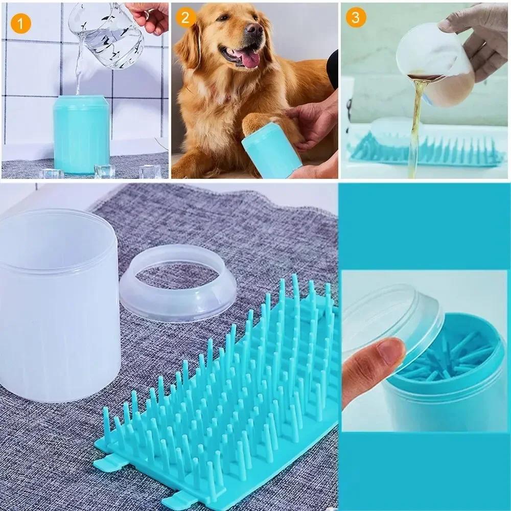 1Pc Pet Paw Cleaner Soft Silicone Foot Cleaning Brush Portable Pet Dogs Towel Foot Washer Cleaning Bucket Clean Brush Washing Cup
