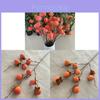 Faux Persimmon Fruit Branch For Home Decor With Foam Painted Berries