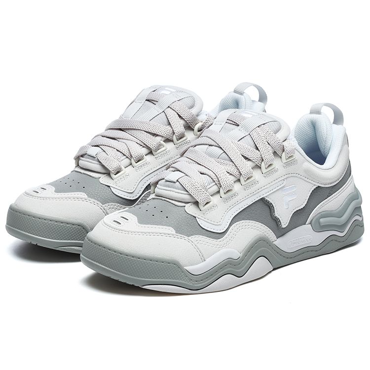 Fila Fusion Kick Wave Sole Sneakers Fashion Casual Low-Top Women Sneakers Rain-Mist-Gray Alloy-Gray T12W242203FNA