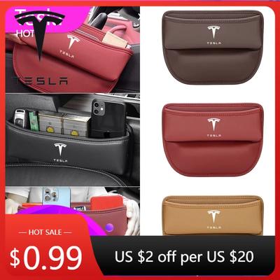 Car Sticker 2025 New Car Organizer Box Car Seat Slit Gap Pocket Multifunctional Driver Seat Storage Holder For Tesla 3 X S