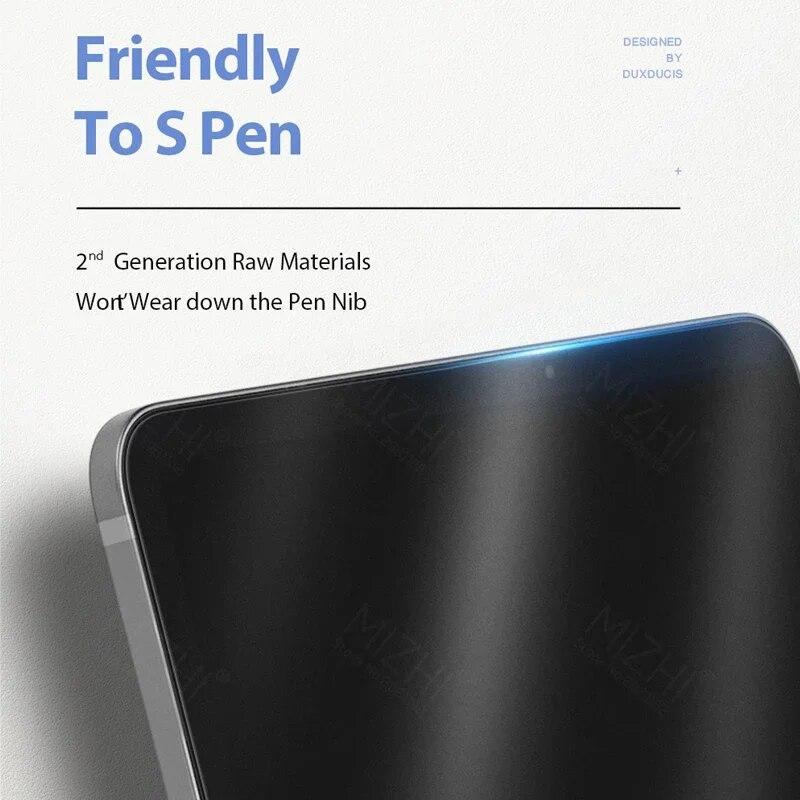 Mint papírra írt képernyővédő fólia Samsung Galaxy Tab S7 S 7 FE Plus Lite S7FE S7Plus 12.4 rajzos tükröződésmentes matt fóliához