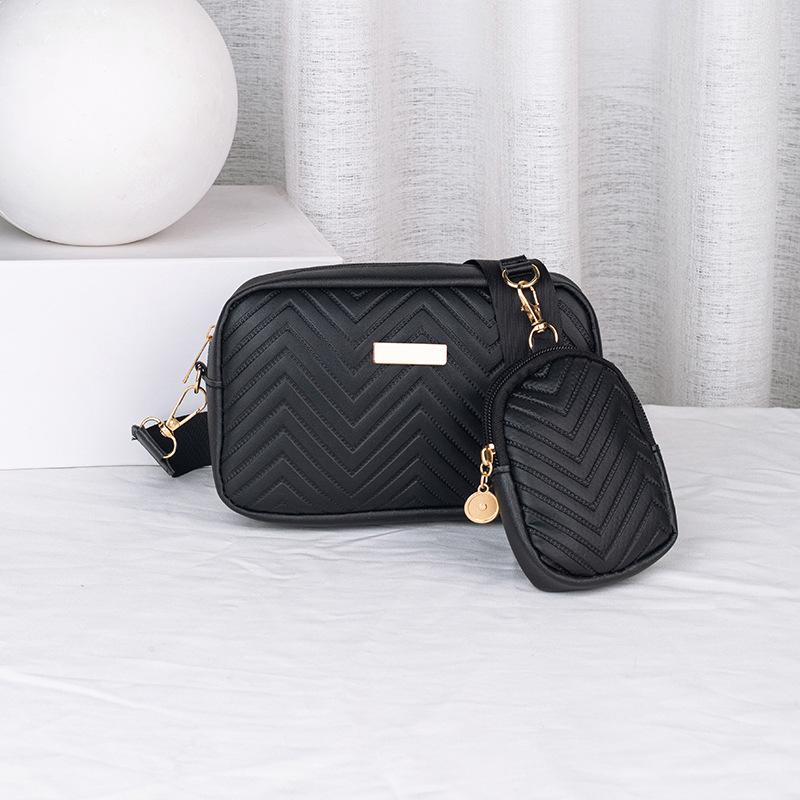 

New Style Embossed Sequin Cross-Body Shoulder Bags - Solid Color, Large & Small Sizes for Women 20*5.5*12 cm