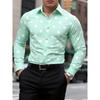 Men's Polka Dot Shirt Casual, Breathable, Comfortable, Fashionable and Trendy Men's Long Sleeved Shirt, Lapel Shirt