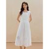 INMAN Women's Xinjiang Cotton Embroidered Sleeveless A-line Dress