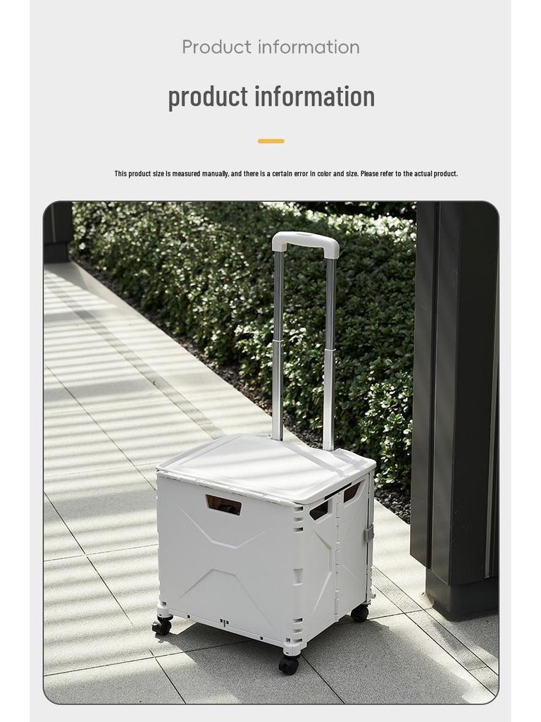 Tragbarer Faltbarer 4-Rad-Einkaufswagen für Lebensmittel und Camping-Aufbewahrung