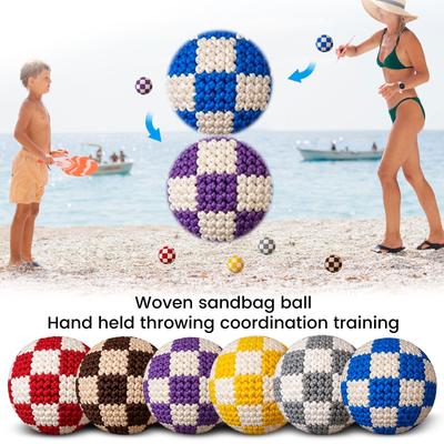 6 Pack Handheld Woven Bean Bag Balls Coordination Training Soccer Bean Bags for Toss Catch Exercise and Skill Development