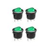 4PCS Round Rocker Switch Light Illuminated On Off 3 Pin 2 Position Mini Switch 125V 10A 250V 6A KCD1 for RV Car Truck Boat Pushbutton Switches 3