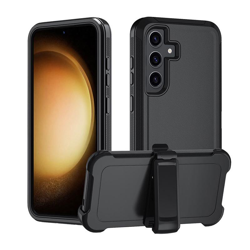Samsung S24 Shockproof & Dustproof Three-in-One Phone Case with Rotating Stand