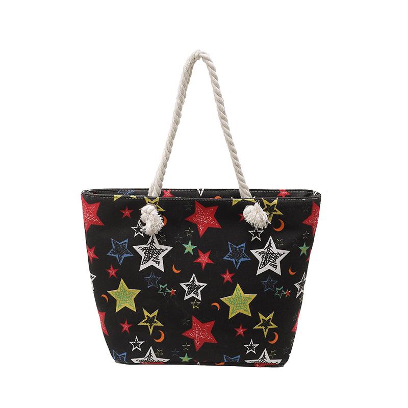 

Large capacity tote bag summer new outdoor shopping letter shoulder bag retro simple casual armpit bag One size зірка