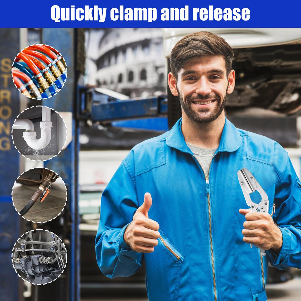 Pinch Off Locking Pliers 10 inch Carbon Steel Radiator Hose Clamp Locking Pliers Portable Heater Hoses Pliers 2-1/4inch Opening