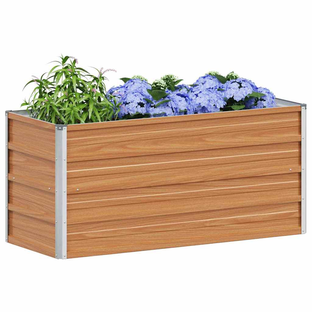 Raised Bed Light Brown 100 X 40 X 45 Cm Galvanized Steel