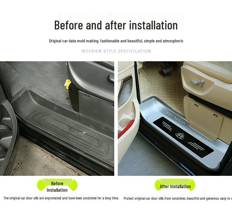 V-Class V260 Sill Strips with Maybach Logo - Welcome Pedal Protector for Vito