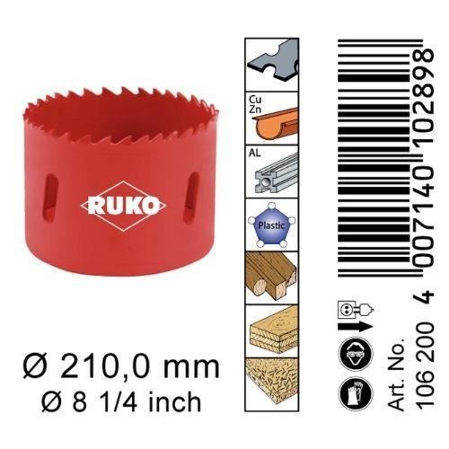 Piła otwornica - RUKO - 106200 - Dwumetalowa - 210 mm - Zębowanie zmienne