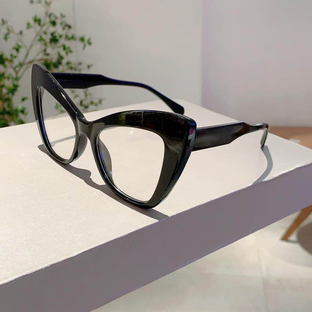 Oversized Cat Eye Glasses Women Stylish Vintage Blue Light Blocking Eyewear Butterfly Shaped Candy Color Rim Eyeglasses