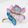 Elegant Flower Enamel Brooches Vintage Lapel Pin New Lotus Brooch for Women  Cloth Accessories