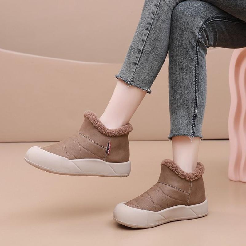 Large Size Warm Ladies Shoes Winter Ankle Round Toe Platform Women's Snow Boots Hot Y2k Trend 2025 Plush Goth Footwear