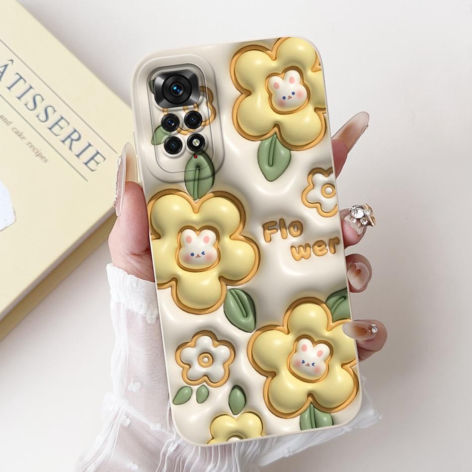 For Xiaomi Redmi Note 11 11s 4G Case Redmi Note 11 Pro 4G Global Cute Panda Rabbit Cartoon Soft Silicone Lens Protective Bumper