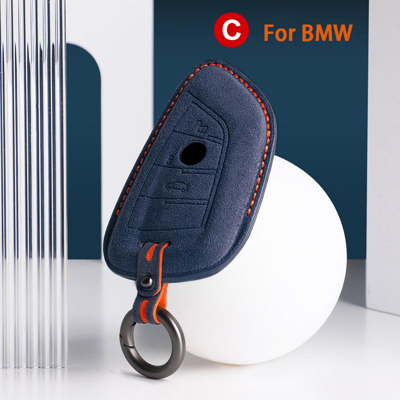 For BMW 3 5 Series X1 X2 X3 X4 X5 X6 X7 F30 F90 F10 G30 G60 E60 F48 F39 E70 F15 F16 325li 530 Car Key Case Cover Suede Keychain