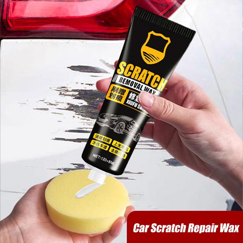 Car Scratch Remover Wax Paint Scratch Removal Wax Polishing Paste Sponge and Towel Included Sun Protection Automotive 120+8ml