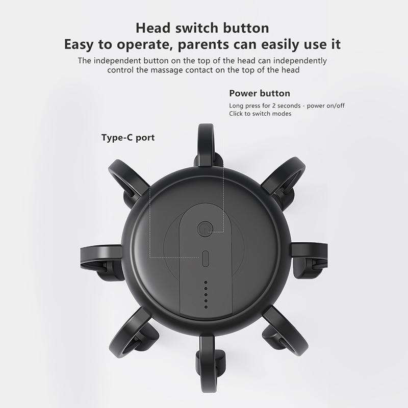 Electric Octopus Claw Head Massager 4 Modes Vibration Scalp Massage Therapeutic Head Scratcher Relief Head Fatigue Improve Sleep