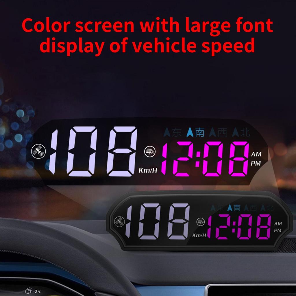 Solar Powered Heads Up Display Vehicle Speed Monitoring Supplies Auto Digital Speedometer for Sedans RVs SUVs Trucks Drivers